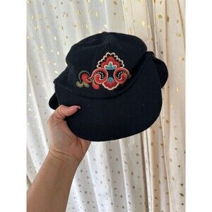 Wandem & Co Wool Blend Side Flaps Artisan Embroidered Adjustable Hat OSLO